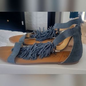 Blue Suede Sole Society Sandals